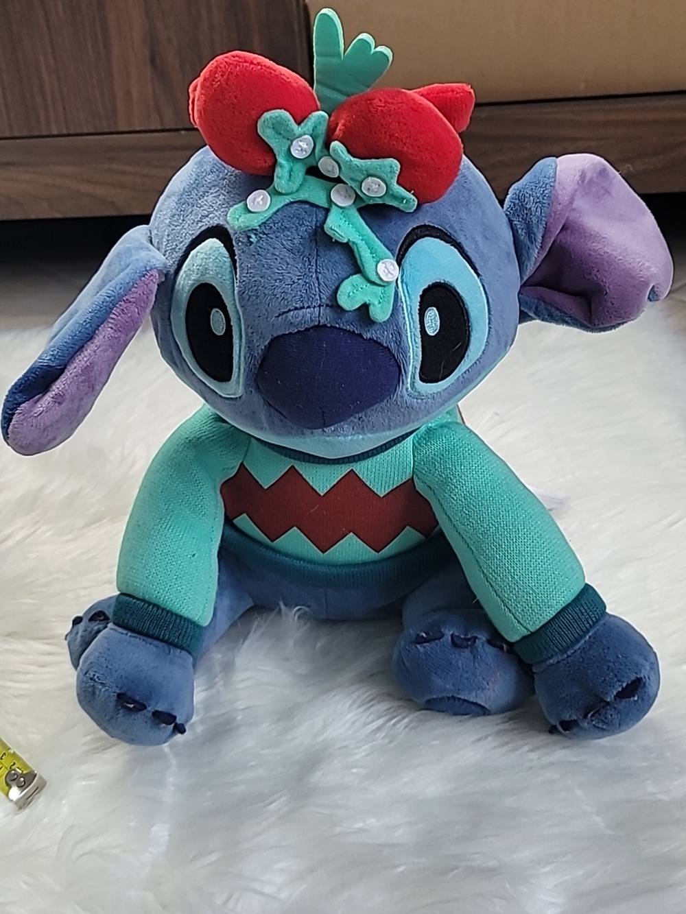 Disney Parks Classics Christmas Stitch Holiday Plush with Mistletoe